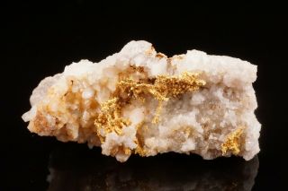 RARE LOCALE Native Gold on Quartz Crystal SKAMANIA,  WASHINGTON - Ex.  Lemanski 5