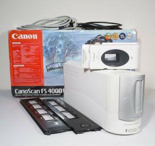 Canon Fs4000 35mm Film & Slide Scanner With Rare Aps Adapter Ships Worldwide