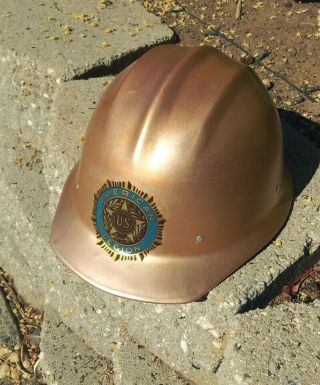 Impossible Rare " Copper " Bullard 502 Aluminum Hard Boiled Hard Hat Ironworker