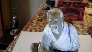 Shiwan Ceramic Chinese Mudman Fisherman Figure.  6.  5 