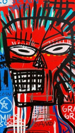 Rare Jean Michel Basquiat Vintage Painting 