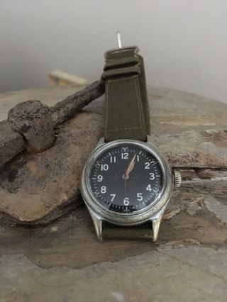 Rare Vintage 1940s Bulova WW2 Issued Military A - 11 AF 44 US Army Watch 6