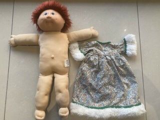 Vintage Cabbage Patch Jesmar Fuzzy Shaggy Hair Doll With Dress