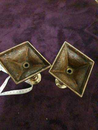 VINTAGE Collectable Pair small Brass Candlesticks Heavy Ornament 2