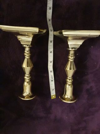 VINTAGE Collectable Pair small Brass Candlesticks Heavy Ornament 3