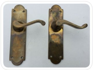 2 Vintage Brass - Internal Door - Lever Handles