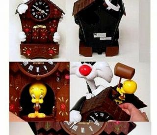Extremely Rare Looney Tunes Sylvester and Tweety Moving Talking Cuckoo Clock 4