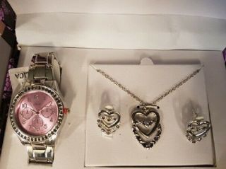 Ladies Teens Girls Jewellery Watch Necklace & Earing Set Gift Set