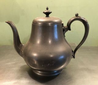 Vintage Walker And Hall Patented Pewter Tea Pot