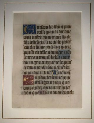 Rare,  Medieval Illuminated Manuscript Leaf On Vellum,  15th Century,  C.  1400 - 1499