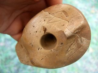 Rare Fine Ohio Weeping Eye Face Effigy Pipe With Repaired Arrowheads