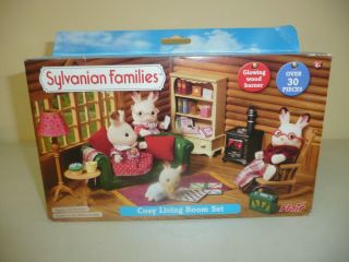 Sylvanian Familes Vintage Cosy Living Room Set Boxed