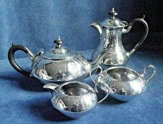 4 Piece Art Deco Silver Plated Bulbous Tea & Coffee Set C1935