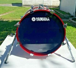 18x14 Yamaha Maple Custom Absolute Bass Drum Red Sparkle Rare Mij