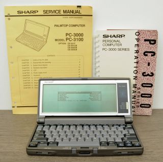 Rare Vintage Sharp Pc - 3100 Pocket/personal Computer W/case & Manuals -