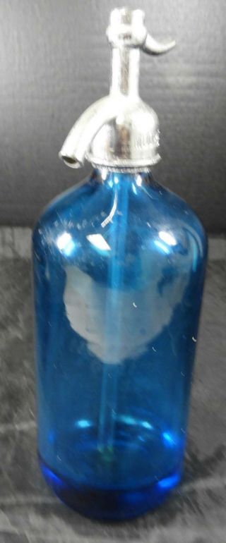 Antique 1911 Blue Seltzer Bottle Zelson 