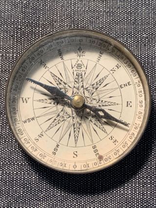 Pocket Brass Compass By Francis Barker & Son London Circa 1900