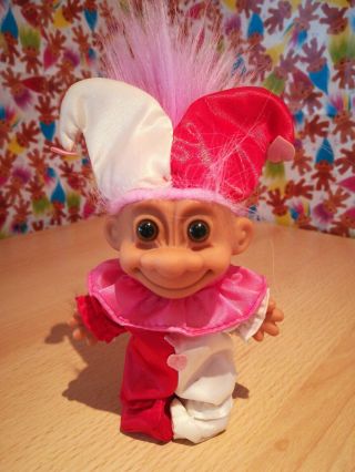 Rare Russ Troll Valentine Jester Retro Vintage Collectable Pink 90s Toy
