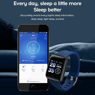 116plus Smart Watch Heart Rate Minitor Oxygen Blood Pressure Fitness Tracker Us