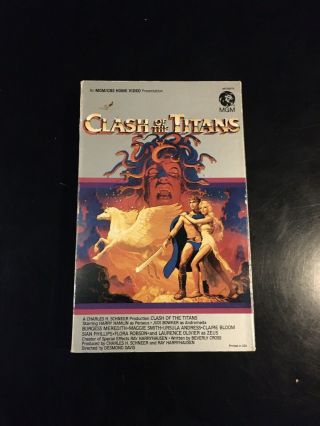 Clash Of The Titans 1981 Rare Mgm Big Book Box Vhs Harry Hamlin Cult Vintage