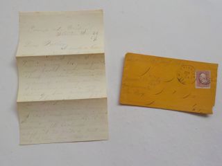 Civil War Letter 1864 Camp At Mitchell Station Cover Stamps Cancel Antique 1 Vtg