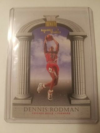 Rare Dennis Rodman 97 - 98 Skybox Premium Competitive Advantage 9 Of 15ca Card