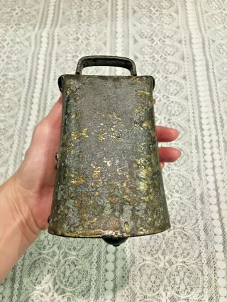 Authentic Antique Metal Cow Bell 5 "