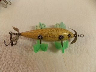 Vintage Heddon Dowagiac 5 Hook Fish Lure Lemon Color Old Rare