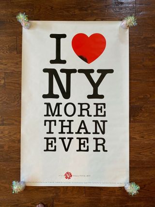 Milton Glaser Poster I Love Ny More Than Ever 9/11 Sva 2001 Rare