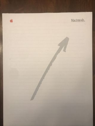 Rare Vintage Apple Computer Notepad From Macintosh Launch In 1984.  Steve Jobs
