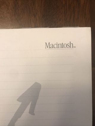 Rare Vintage Apple Computer Notepad From Macintosh Launch In 1984.  Steve Jobs 2