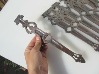 French Faux Brass Furniture Hinge Hardware Gothic Cross Flower Old - £12each