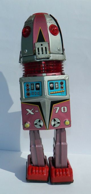 Vintage Mega Rare Nomura X - 70 Space Tin Robot Tulip Head Battery Japan To Parts