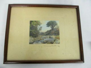 Vintage Signed Wallace Nutting Hand Tinted Photograph Of Babbling Stream Brook