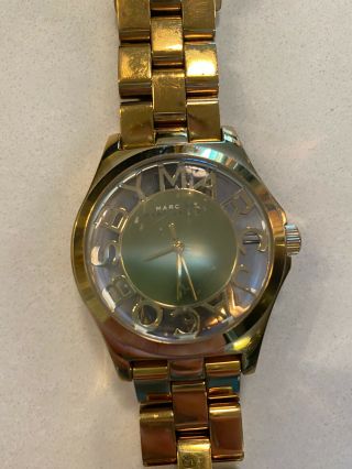 Gold Tone Marc Jacobs Henry Skeleton Mbm3206 Watch