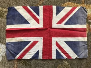 Antique Old Vintage Ww2 Ww1 1900s British Uk Union Jack Flag Britain England