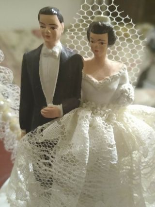 Vintage Bride And Groom Wedding Cake Topper 1960 