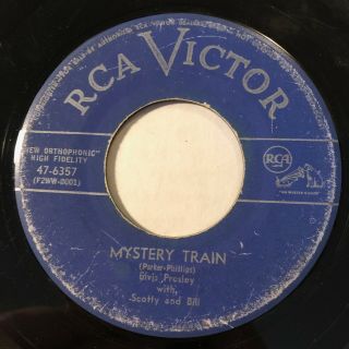 Rockabilly Elvis Presley Mystery Train Rca 45 Rare Canadian Blue Label
