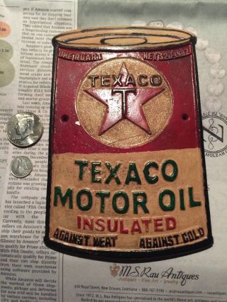 Texaco Oil Sign 7.  25x4.  75” Antique Style Gas Advertisement 1/4 Inch Metal Plaque