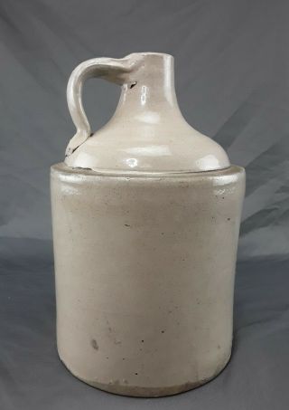Old Antique Vintage 1 Gallon Stoneware Moonshine Whiskey Shoulder Jug Crock