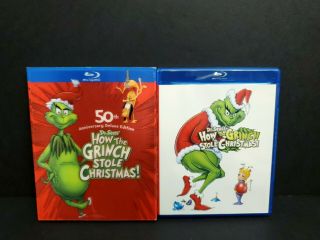 How The Grinch Stole Christmas Blu - Ray W/ Oop Rare Target Lenticular Slipcover
