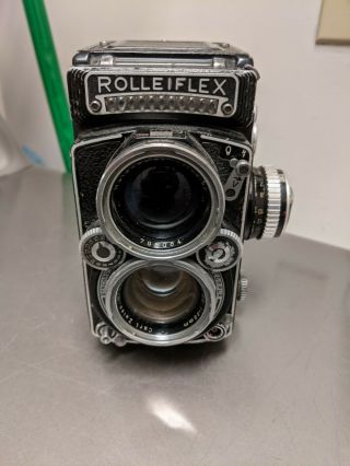 Rare Vtg Rolleiflex Syncro Compur film camera with Zeiss Planar 80mm f/2.  8 lens 2