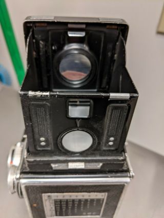 Rare Vtg Rolleiflex Syncro Compur film camera with Zeiss Planar 80mm f/2.  8 lens 3