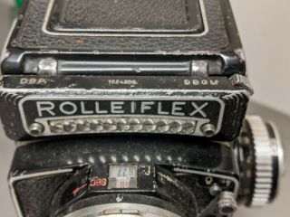 Rare Vtg Rolleiflex Syncro Compur film camera with Zeiss Planar 80mm f/2.  8 lens 4