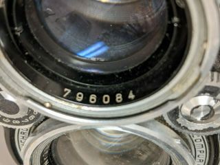 Rare Vtg Rolleiflex Syncro Compur film camera with Zeiss Planar 80mm f/2.  8 lens 6