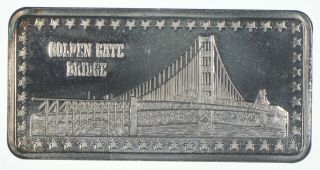 Rare Silver 1 Oz.  Golden Gate Bridge Bar.  999 Fine Silver 767