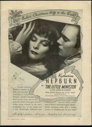 Rare 1935 Katharine Hepburn " The Little Minister " Movie Ad 8.  5 " X 11.  5 "