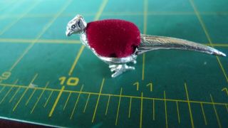 Silver Pin Cushion In The Form Of A Pheasant
