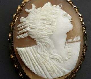 Antique Victorian Rose Gold Filled Carved Shell Cameo