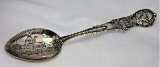 George Washington Monument Congressional Library Sterling Silver Souvenir Spoon